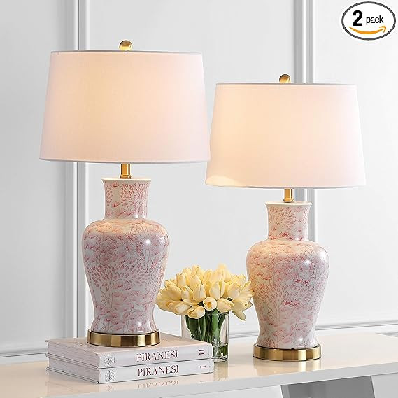 Safavieh Lighting Collection Calli Pink/White 28-inch Bedroom Living Room Home Office Desk Nights... | Amazon (US)