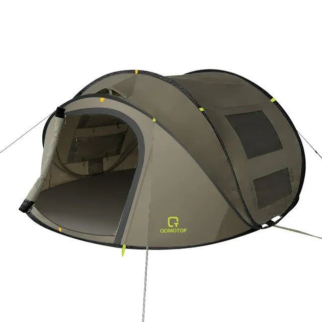 QOMOTOP Instant Tent 4-Person Camp Tent, Automatic Setup Pop Up Tent, Waterproof, Huge Side Scree... | Walmart (US)