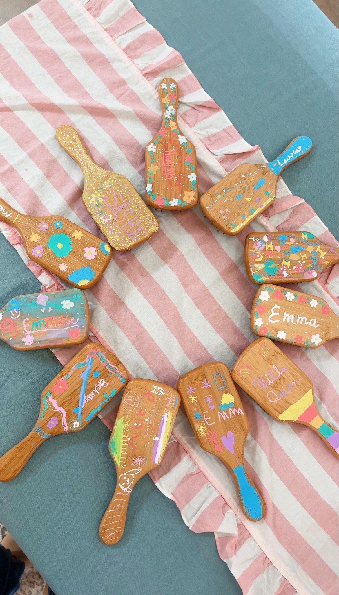10 year old birthday party craft 1/2 - painted wooden brushes🥳🎉💜

#LTKKids #LTKSeasonal