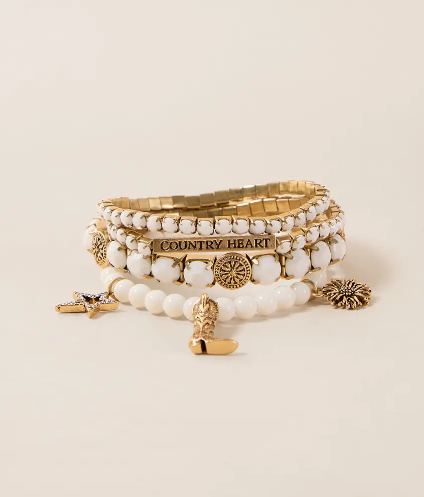 4 Pack Country Heart Bracelet Set | Buckle