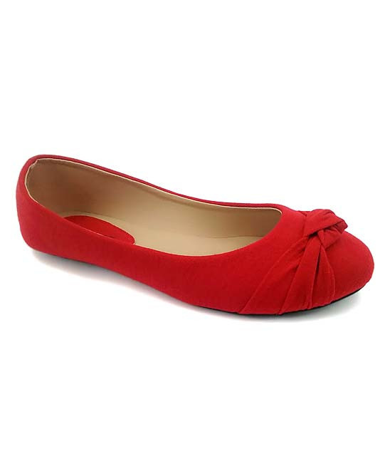 Ositos Shoes Women's Ballet Flats RED - Red Knot Flat - Women | Zulily