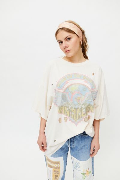 Van Halen T-Shirt Dress - White at Urban Outfitters | Urban Outfitters (US and RoW)