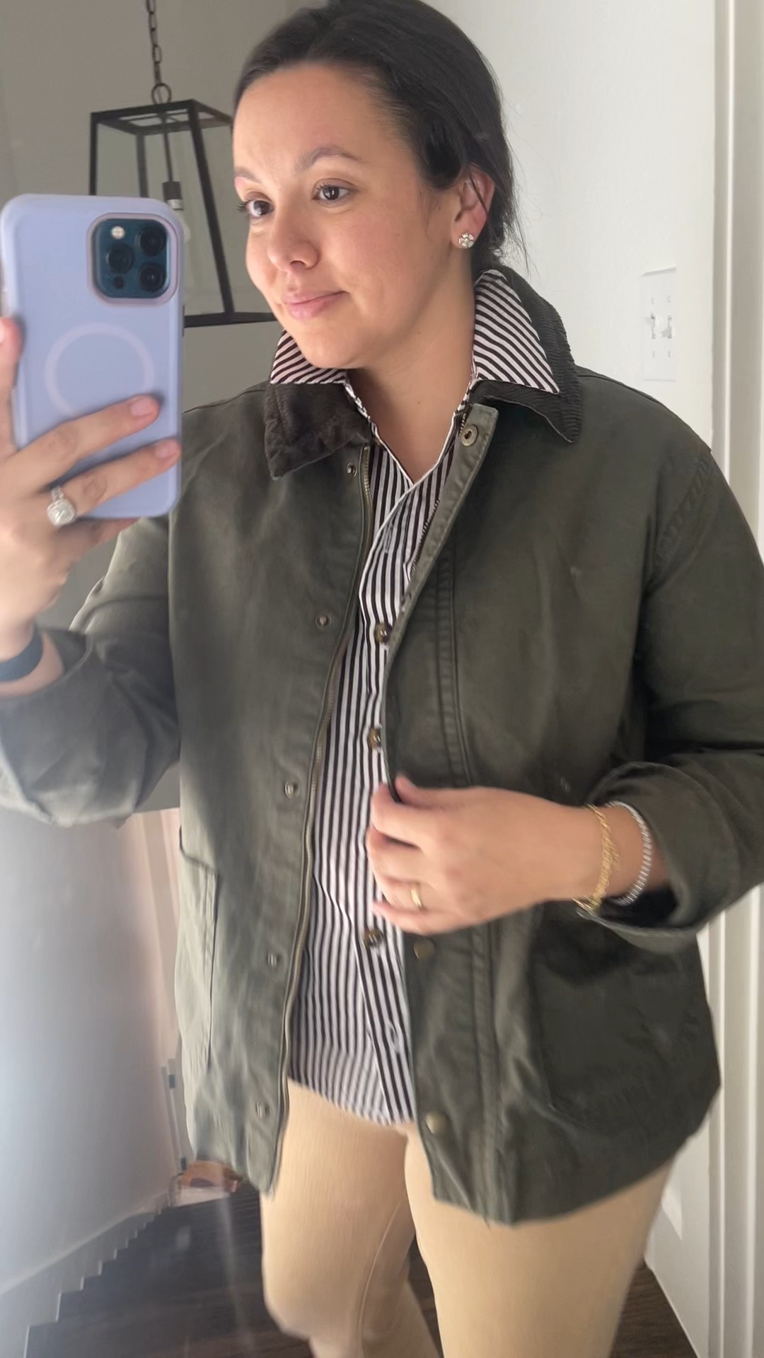 Under $65 on trend barn jacket, wearing a small, runs big! Also comes in a pale rose pink. Great details for the price and perfect for layering in cooler weather 

#LTKSeasonal #LTKStyleTip #LTKFindsUnder100