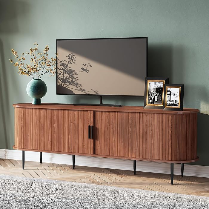 ARTPOWER 70" Modern TV Stand with Tambour Door for TVs up to 80", Entertainment Center with Stora... | Amazon (US)