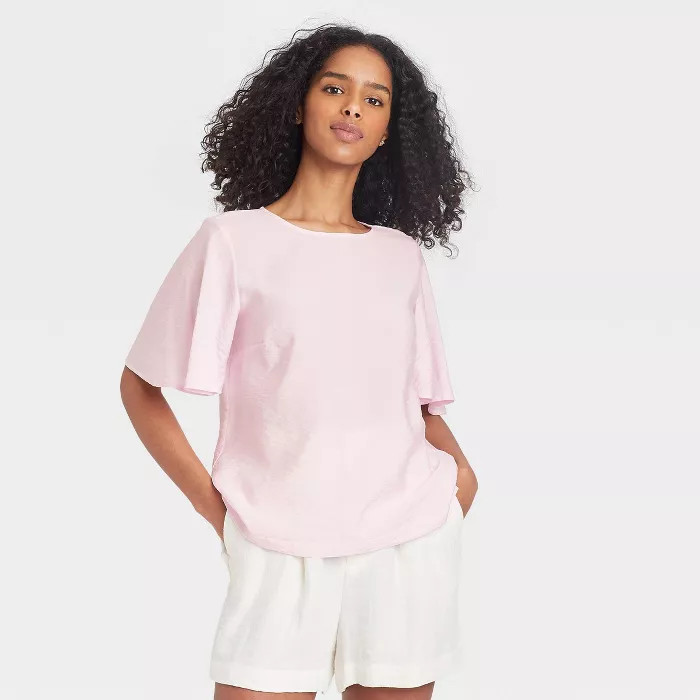 Women's Flutter Short Sleeve Top - A New Day™ | Target