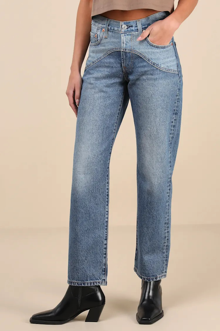 501 '90s Medium Wash Denim Mid-Rise Western Jeans | Lulus