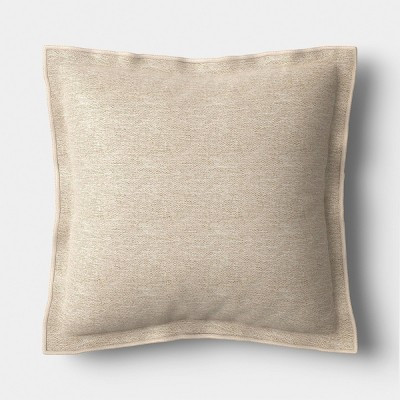20"x20" Heathered Solid Double Flange Pillow Tan - Threshold™ | Target