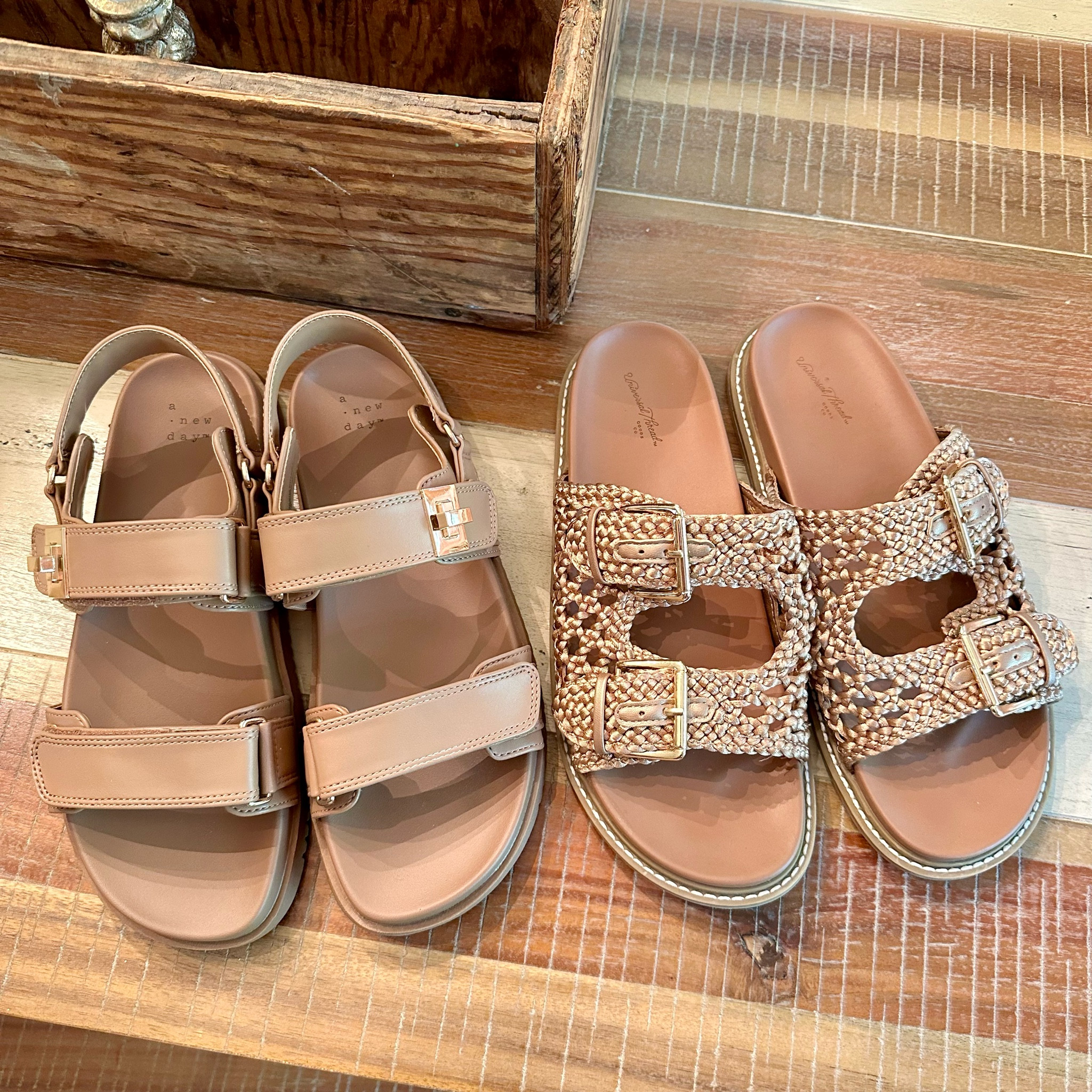 Target sandals of the season 

Both TTS! I personally always go up a 1/2 size on slip on sandals

#LTKShoeCrush #LTKFindsUnder50 #LTKSeasonal