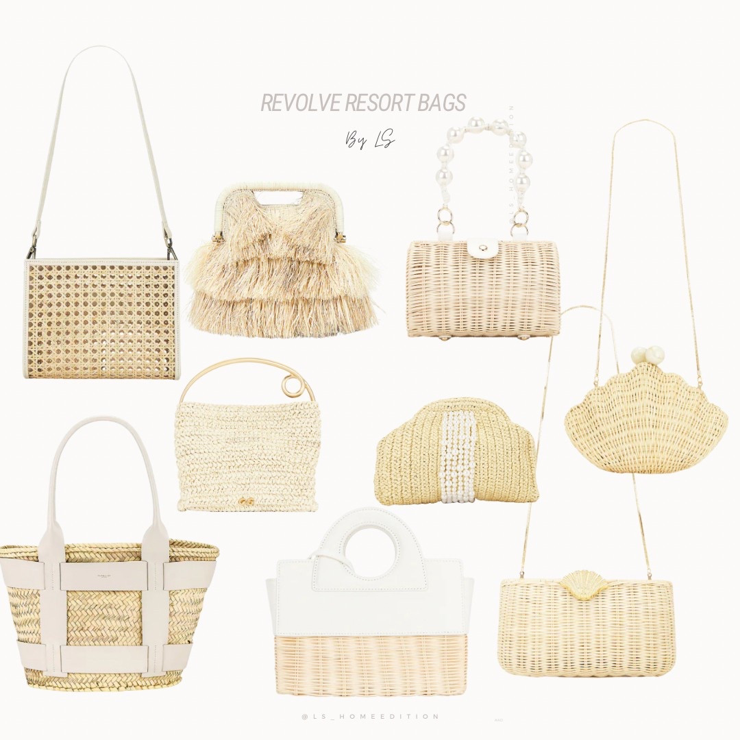 Revolve Resort Bags 
#Revolvefashion #bags #crochetbags #vacationbags #summerbags #spring #summer #tropicslvacation #Revove #resortbags #vacationstyle #rattanbag #strawbag

#LTKItBag