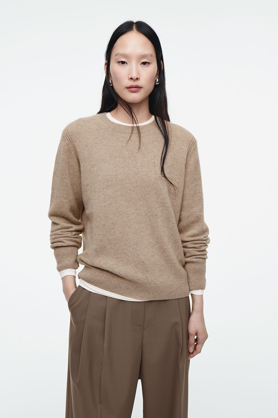 PURE CASHMERE SWEATER - BEIGE - Knitwear - COS | COS (US)