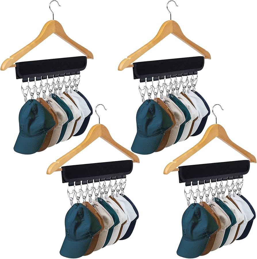 Hat Organizer Holder for Hanger & Room Closet, 4Pack 10 Large Stainless Steel Hat Storage Clips, ... | Amazon (CA)