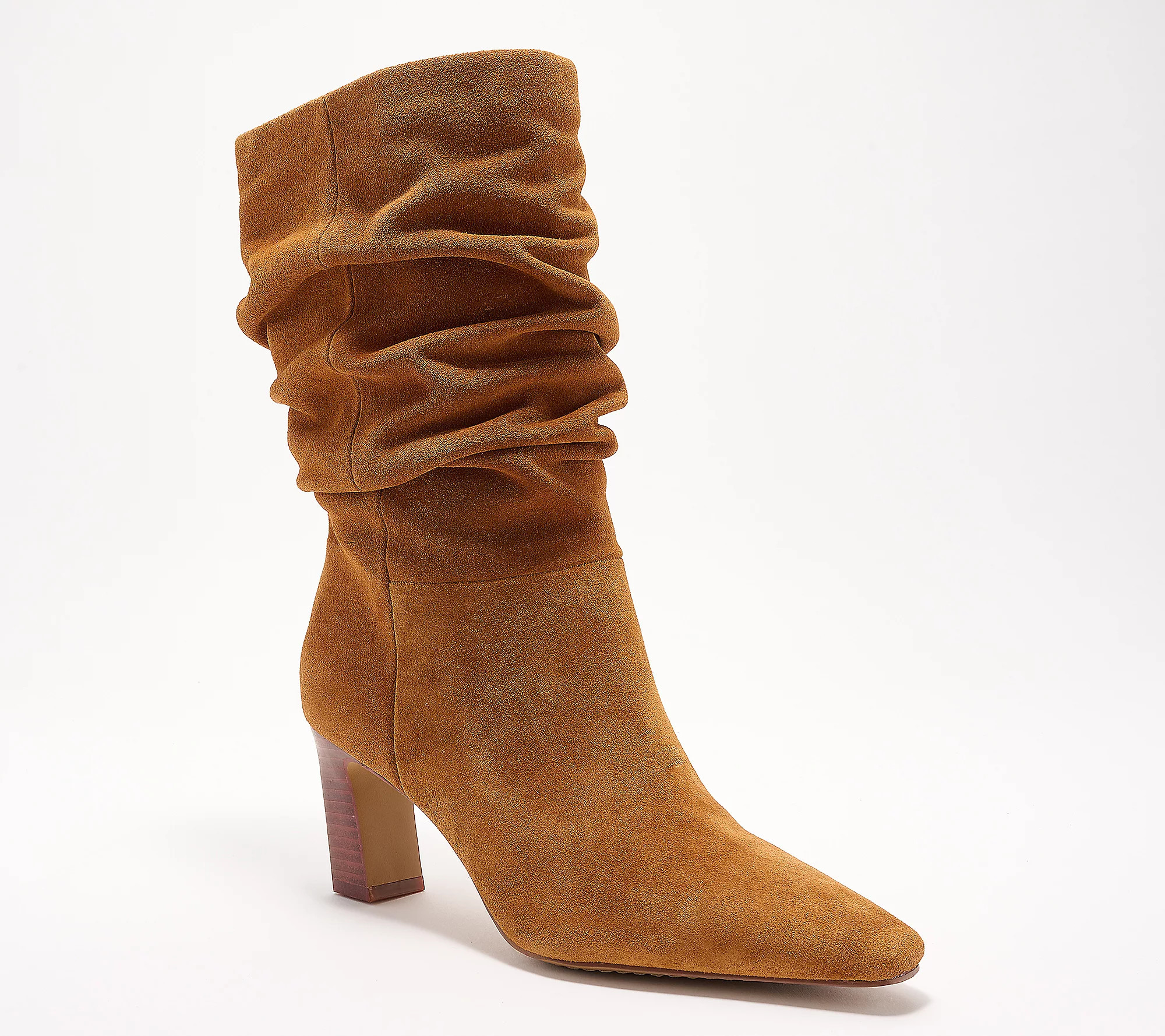 Vince Camuto Leather or Suede Ruched Mid Shaft Boots - Skylar | QVC