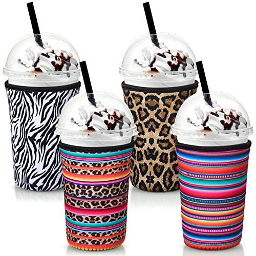 4 Pieces Coffee Cup Sleeve Reusable Beverage Holders Drink Neoprene Cup Cover Drinks Insulator Sl... | Amazon (US)
