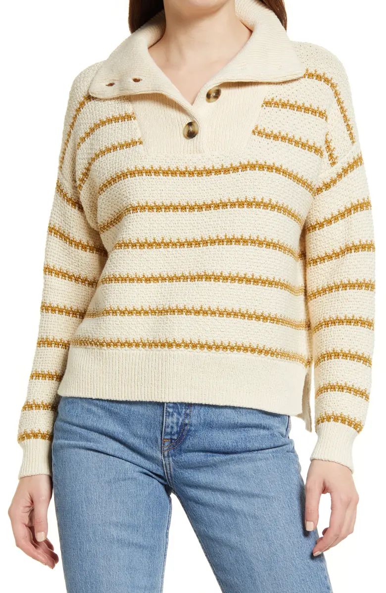 Madewell Canby Button Mock Neck Sweater | Nordstrom | Nordstrom