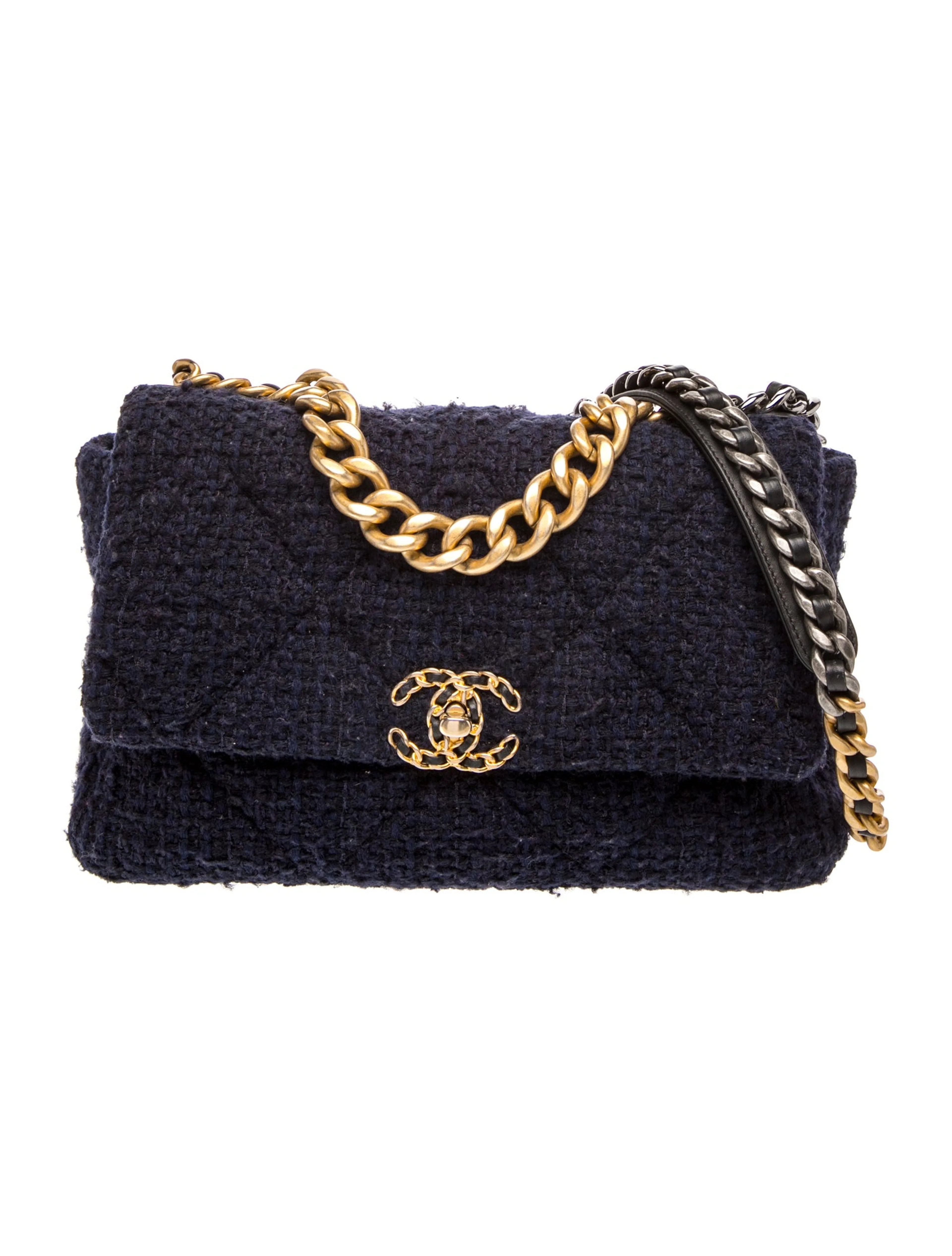 Large Tweed 19 Flap Bag | The RealReal