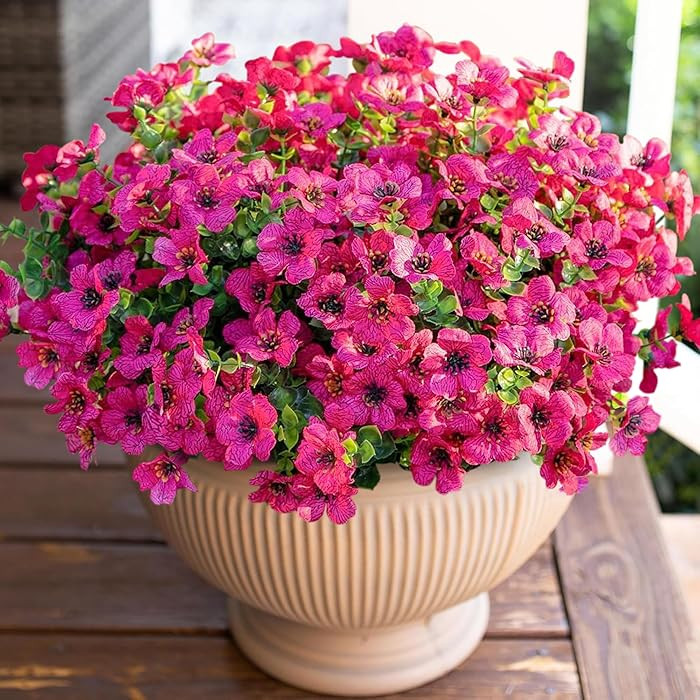 HyeFlora Artificial Flowers for Outdoor Indoor Garden Home Decoration, Faux Flower Daisy with Euc... | Amazon (US)