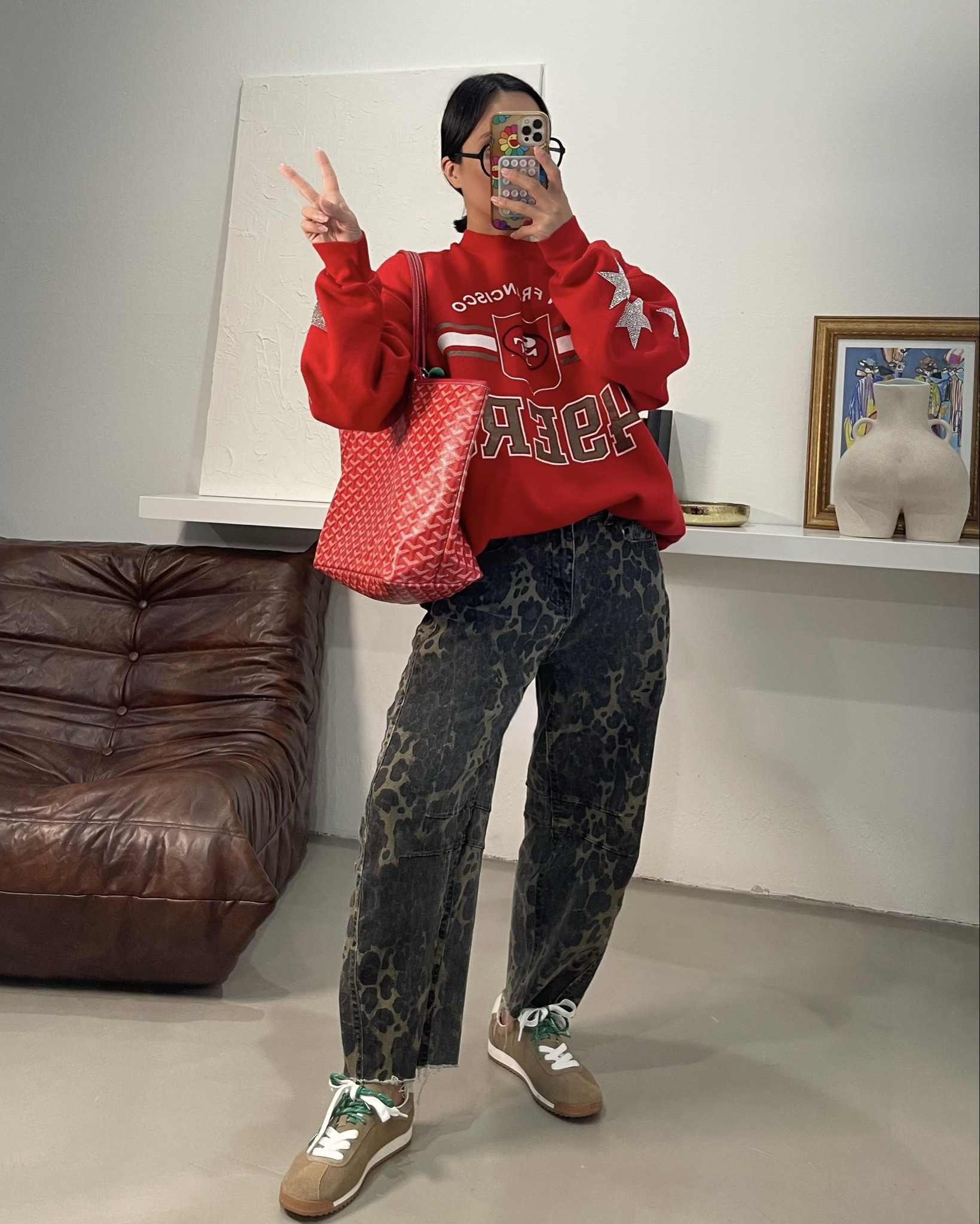 Bang bang niner gang❤️! Love these leopard print jeans from Amazon. They do fade after wash but I like the vintage look. Who else loves a football season look? 

#LTKSeasonal #LTKPetite #LTKFindsUnder50