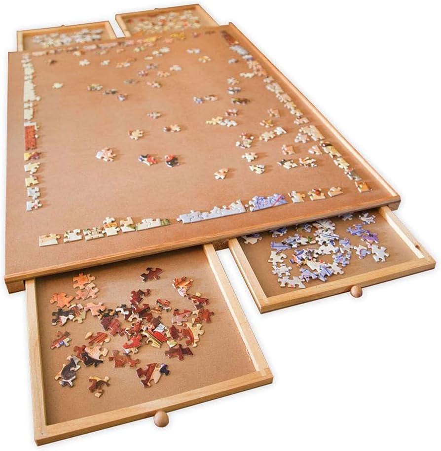 Bits and Pieces - 1500 Piece Puzzle Board with Drawers - Jumbo Wooden Puzzle Plateau – Portable... | Amazon (US)