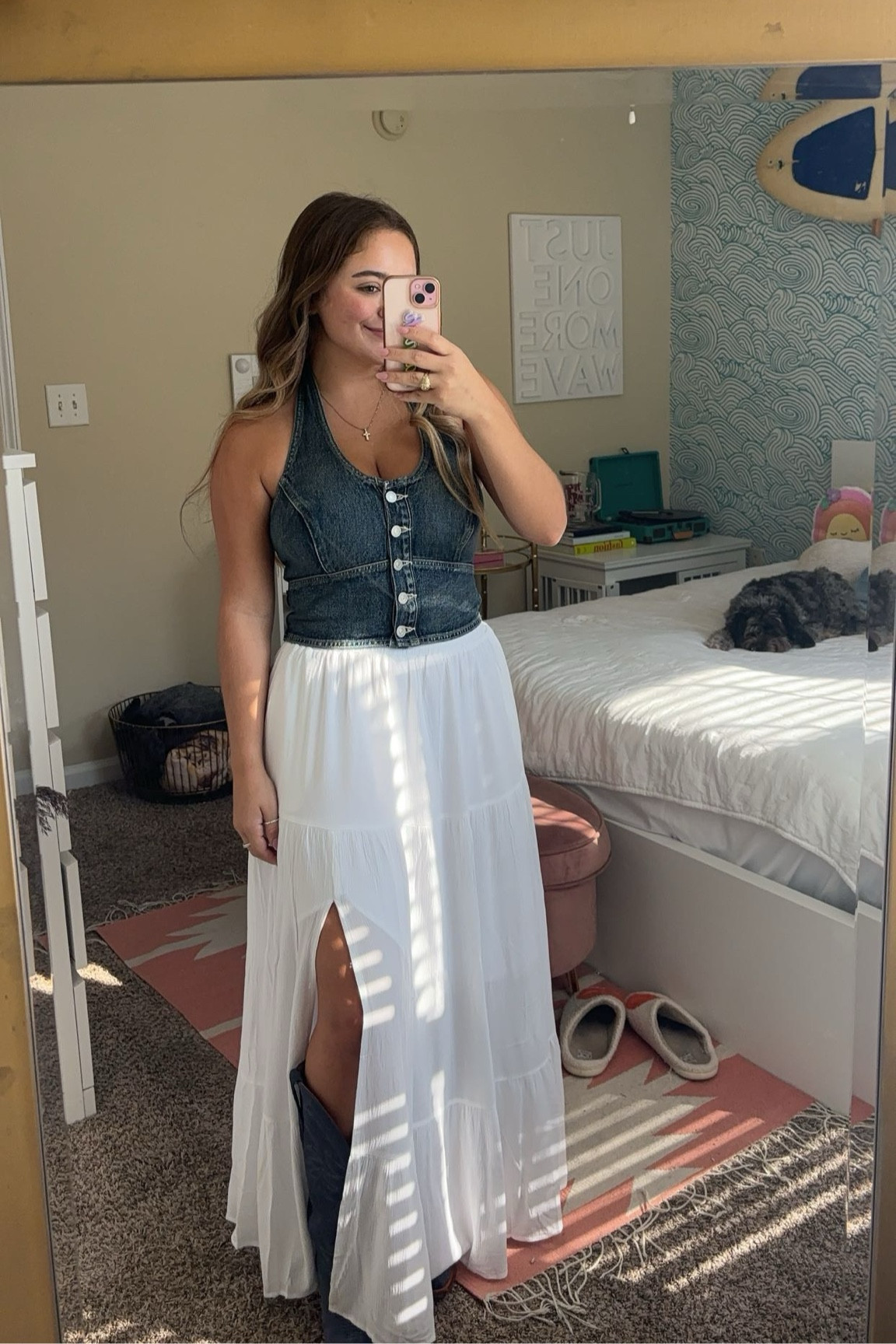 long skirt outfit! perfect for a country concert or game day 🤍

#LTKFindsUnder100 #LTKFindsUnder50 #LTKSeasonal