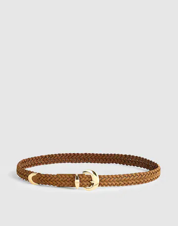 Domed-Buckle Belt in Woven Suede | Madewell