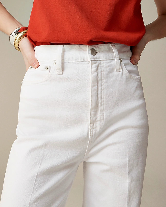 Wide-leg denim trouser in white | J. Crew US