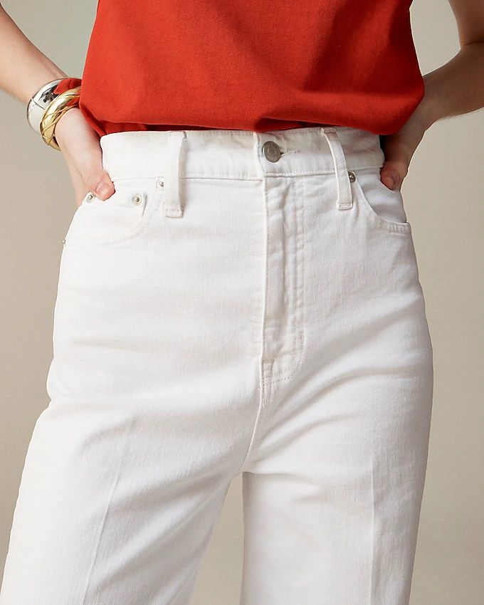 Wide-leg denim trouser in white | J.Crew US