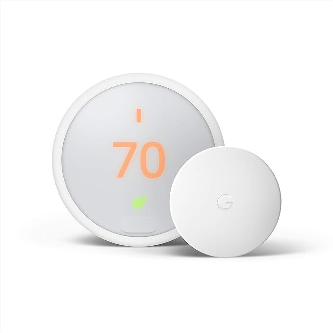 Google Nest Thermostat E - Smart Thermostat + Google Nest Temperature Sensor Bundle - White | Amazon (US)