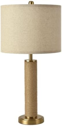 Boho Table Lamp for Bedroom, Brass Gold Wicker Table Lamp, Suitable for Small Space, Farmhouse Bo... | Amazon (US)