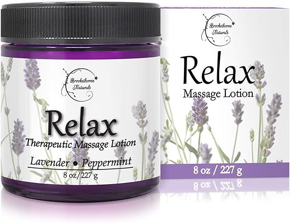 Relax Therapeutic Massage Lotion – All Natural Enriched with Lavender & Peppermint Essential Oi... | Amazon (US)