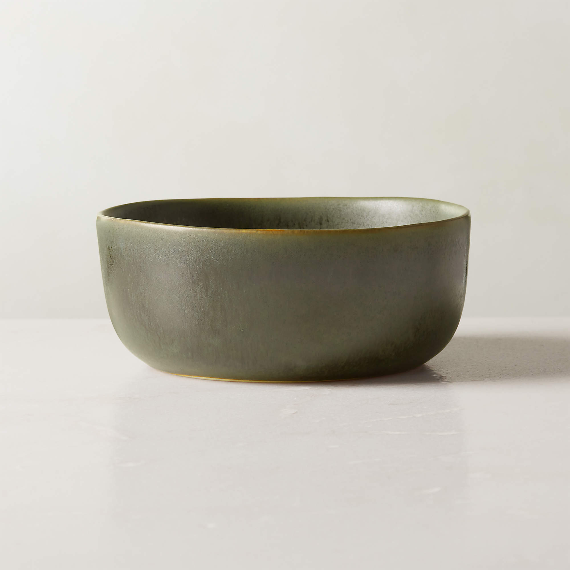 Drift Green Soup Bowls with Reactive Glaze Set of 6 + Reviews | CB2 | CB2