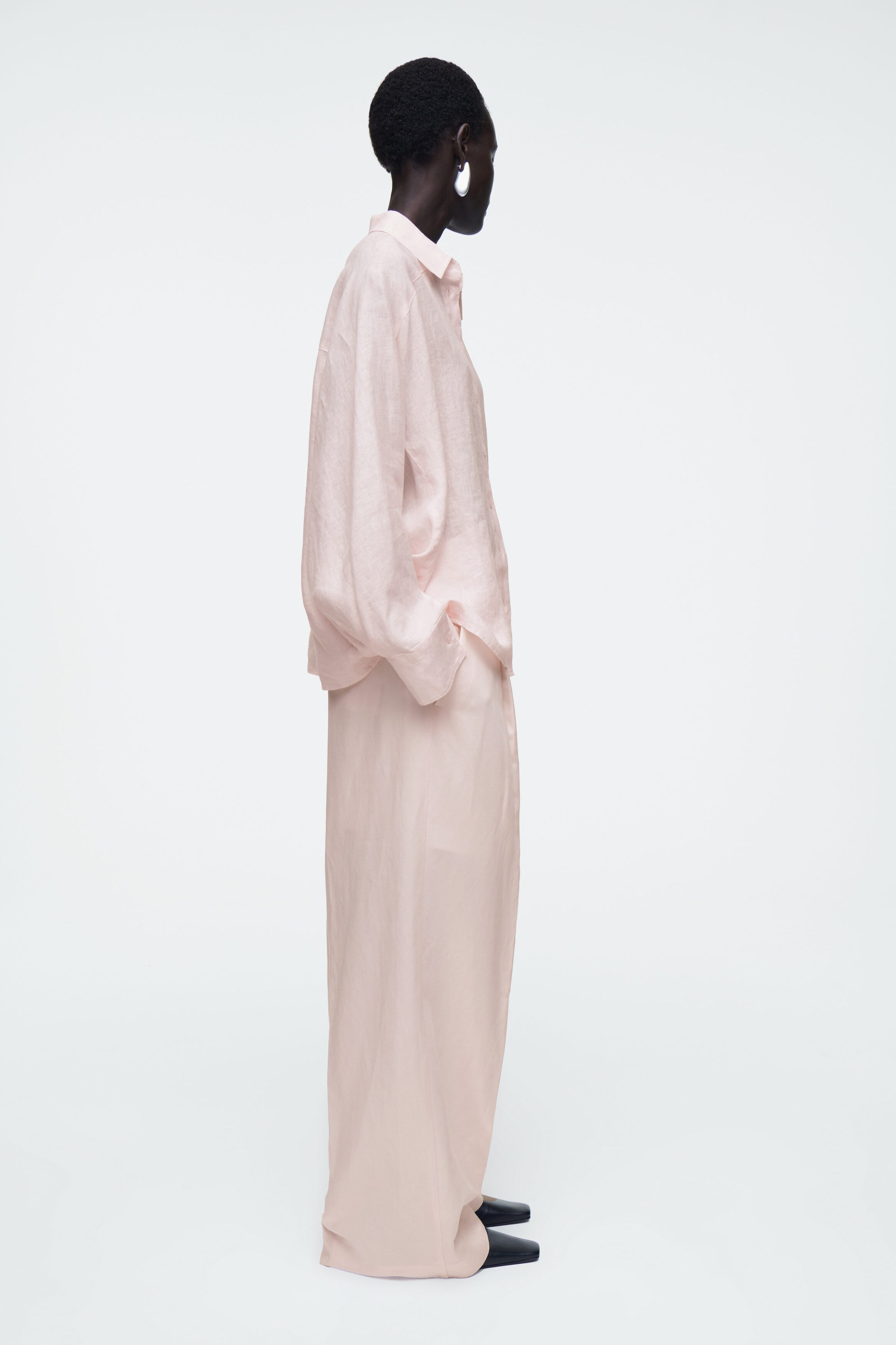 BOXY LINEN SHIRT - POWDER PINK | COS UK