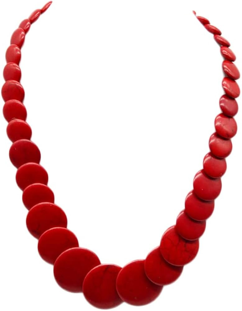 COLORFUL BLING Handmade Multicolor Beaded Simulated Turquoise Strand Statement Chunky Necklace fo... | Amazon (US)