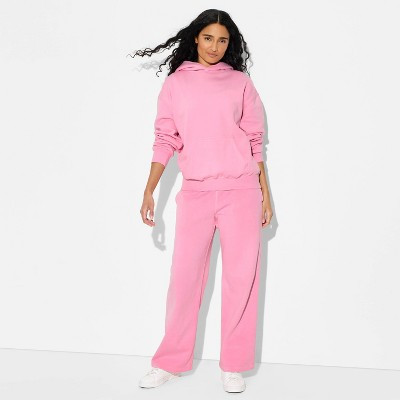 Women's Oversized Hooded Pullover Sweatshirt - Wild Fable™ Pink S | Target
