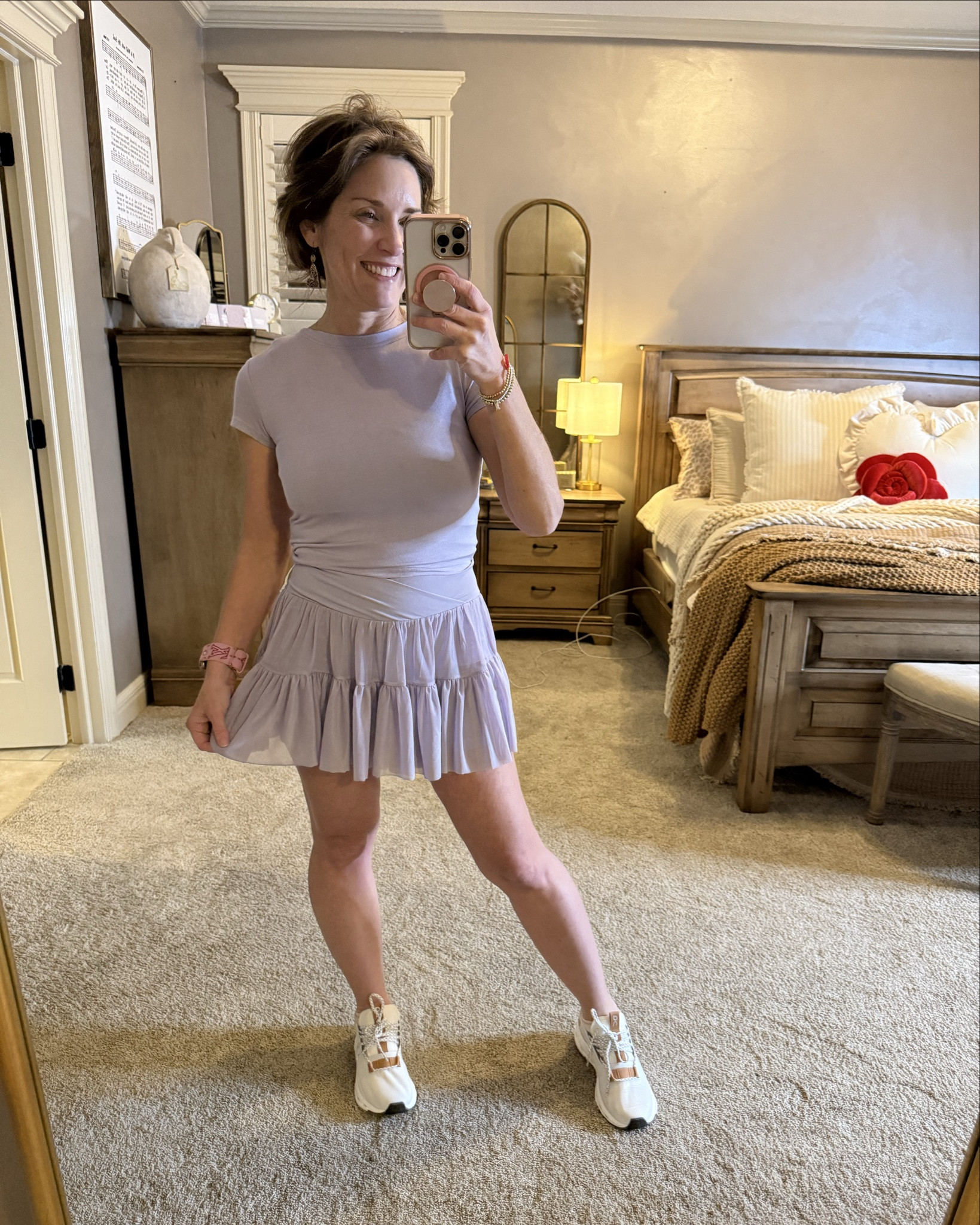 Athleisure & Active wear: 
Super cute 2 piece active ballerina skort set with reversible shirt 

Skirt XS & Shirt Small true to size 

Target Blogilates 

Crazy Busy Mama 

#LTKActive #LTKOver40 #LTKFindsUnder50