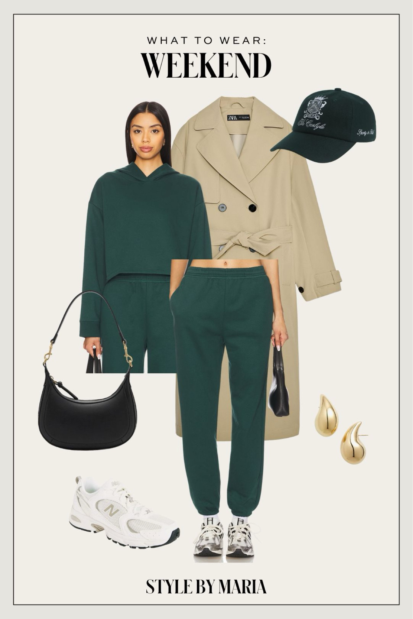 Casual weekend outfit
Zara trench coat
Beyond yoga green sweatsuit
New balance sneakers
Mango handbag 

#LTKShoeCrush #LTKFitness #LTKFindsUnder100