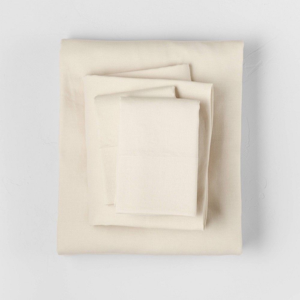 Queen Linen Blend Sheet Set Natural - Casaluna | Target