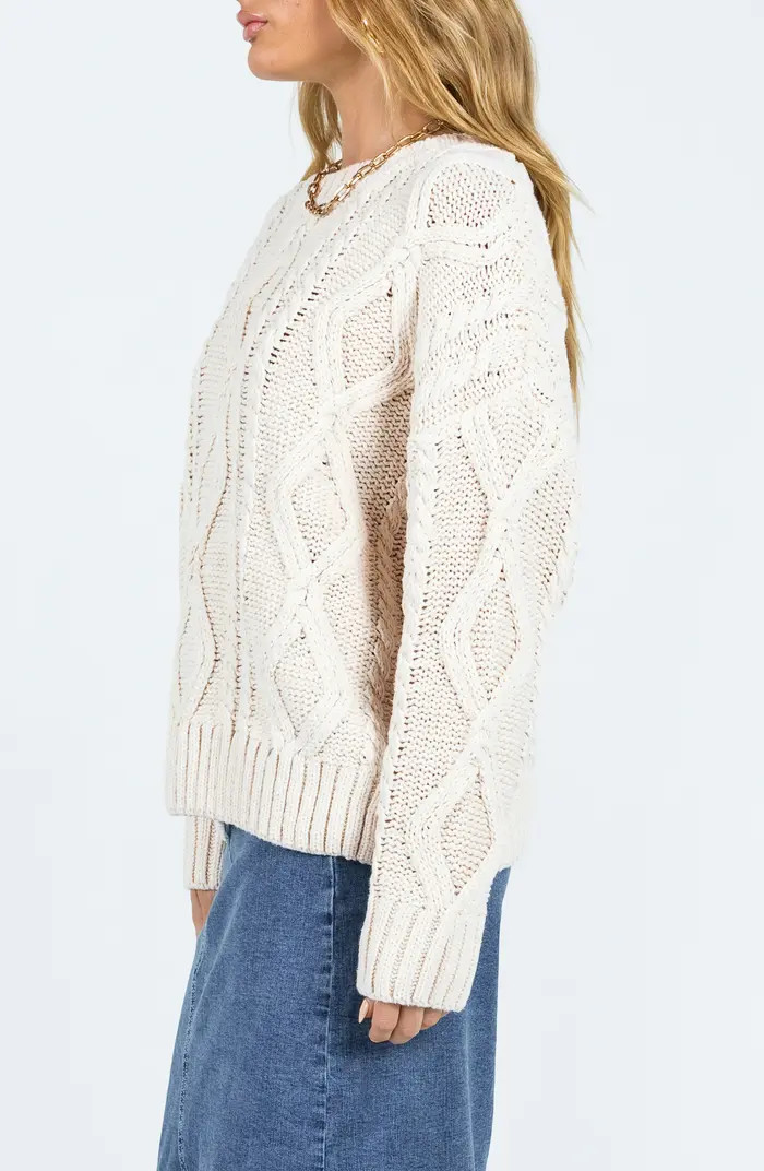 Princess Polly Anaya Oversize Cable Stitch Sweater | Nordstrom | Nordstrom