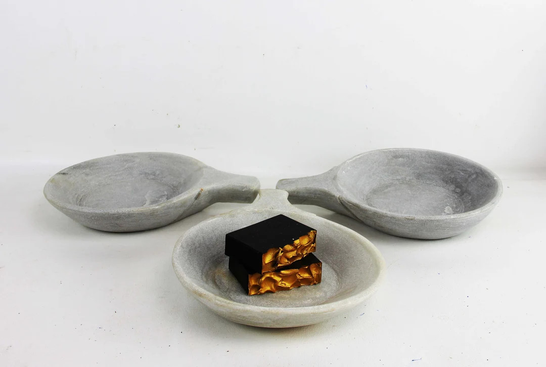 White Marble Handled Bowl, Rustic Jewelry Storage Saucer, Marble Underplate, Marble Soap Dish | Etsy (US)