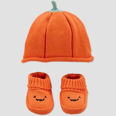 Baby Pumpkin Hat and Bootie Set - Just One You&#174; made by carter&#39;s Orange | Target