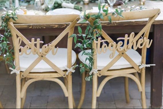 Better Together Laser Cut Wood Signs  Bride and Groom Chair | Etsy | Etsy (US)