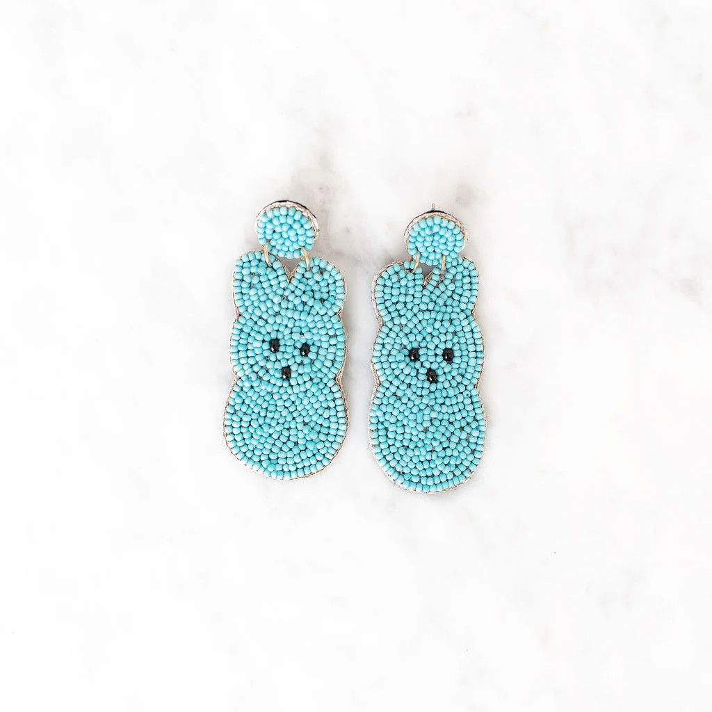 Turquoise Peep Beaded Earrings | Golden Thread