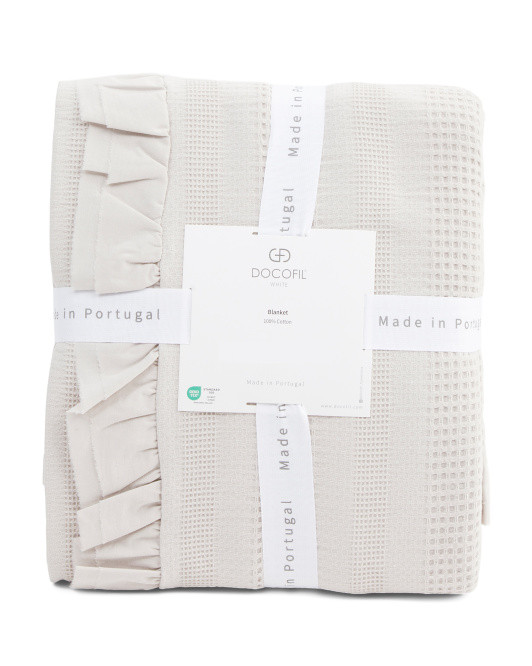 Made In Portugal Chunky Ruffle Blanket | TJ Maxx
