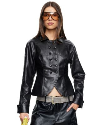 Lioness Women's Polo Collar Button-Front Form Jacket - Dusk | Macy's