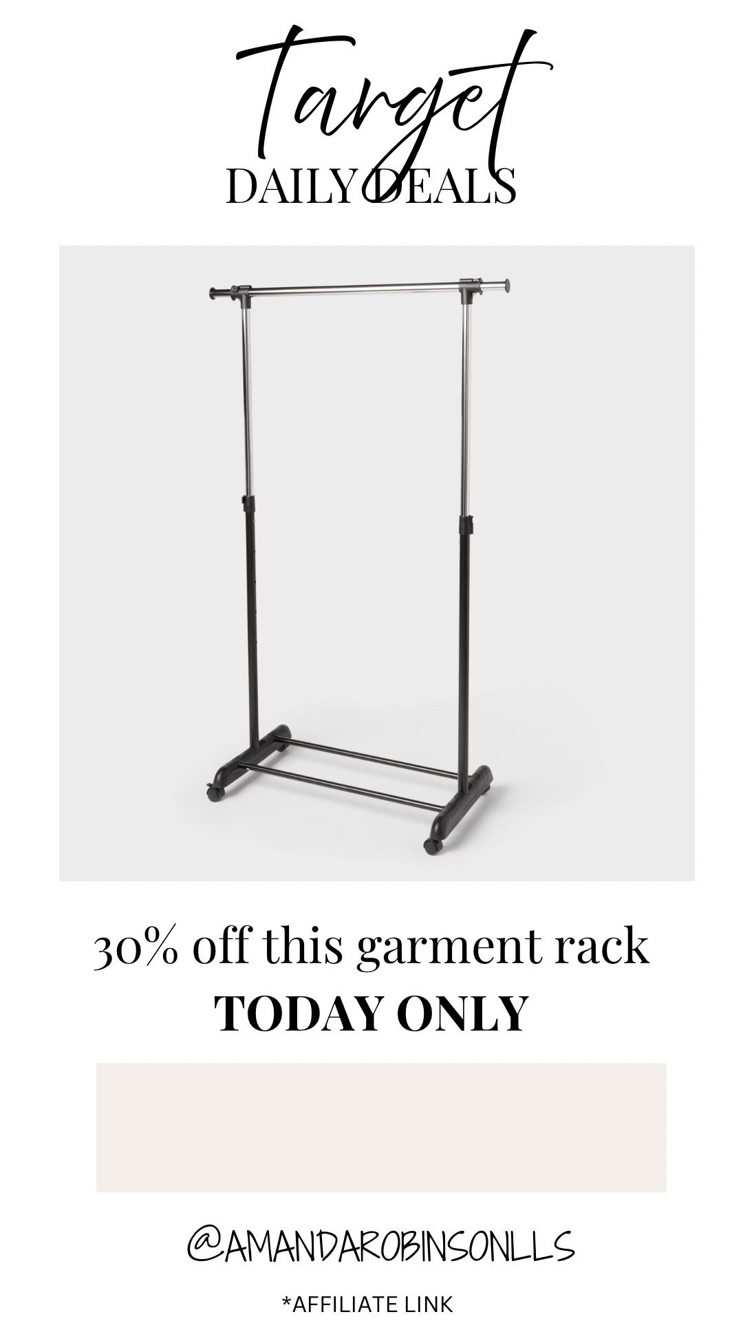 Target daily deals
30% off garment rack from brightroom 

#LTKSaleAlert #LTKHome