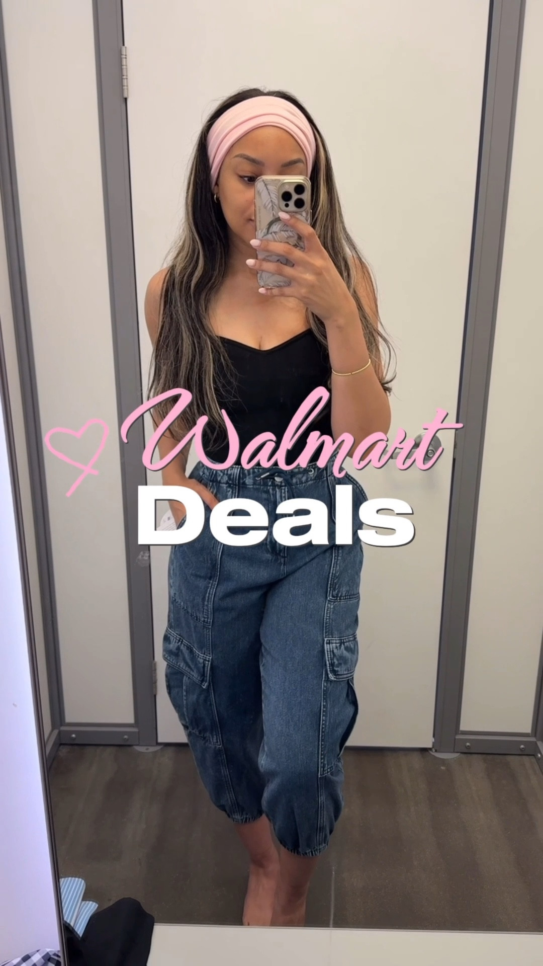 Unexpectedly found these cute denim cargo joggers at Walmart today 😍 they’re so SOFT and comfy but still rigid, I love that they can be dressed up or down PLUS they’re ON SALE online right now for $15 🤯 wearing XS and XS also in Scoop x Devil Wears Prada collection tube top 🖤

Walmart finds fashion affordable joggers relaxed denim cargo drawstring airport casual outfit spring summer 

#LTKSaleAlert