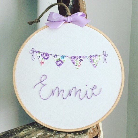 PERSONALIZED name . made to order . hand embroidery . kids . nursery decor . customization availa... | Etsy (US)