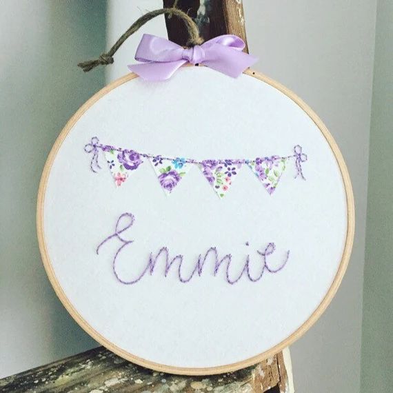 PERSONALIZED name . made to order . hand embroidery . kids . nursery decor . customization availa... | Etsy (US)