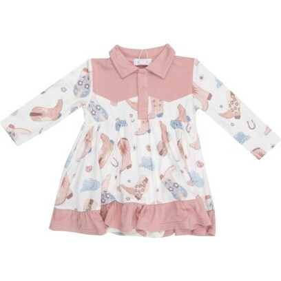 Angel Dear | Cowboy Kids Boots (Pink Cowgirl Bodysuit Dress, (Pink, Size 0-3M) | Maisonette | Maisonette