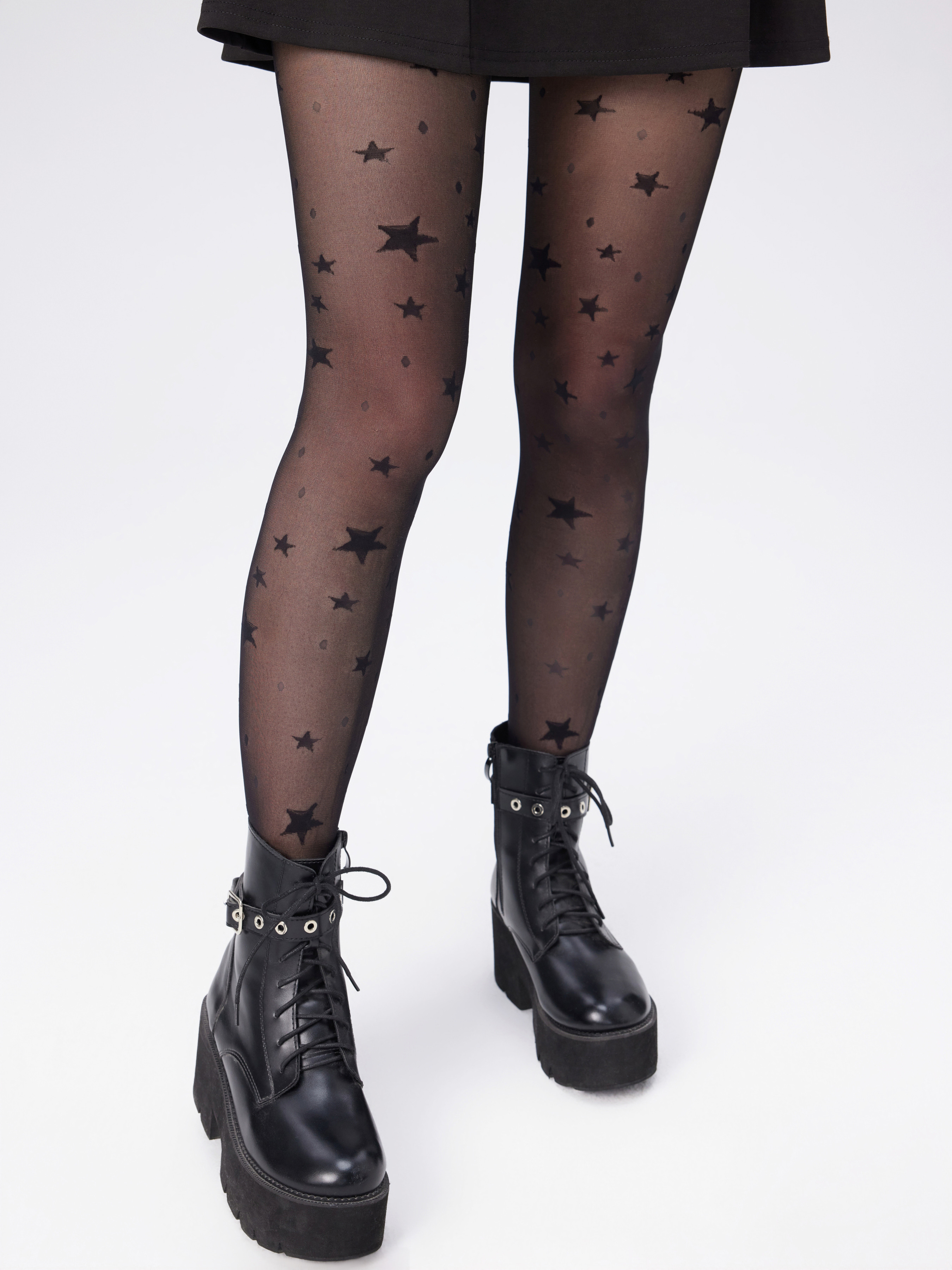 Chinlon Star Decor Tights | Cider