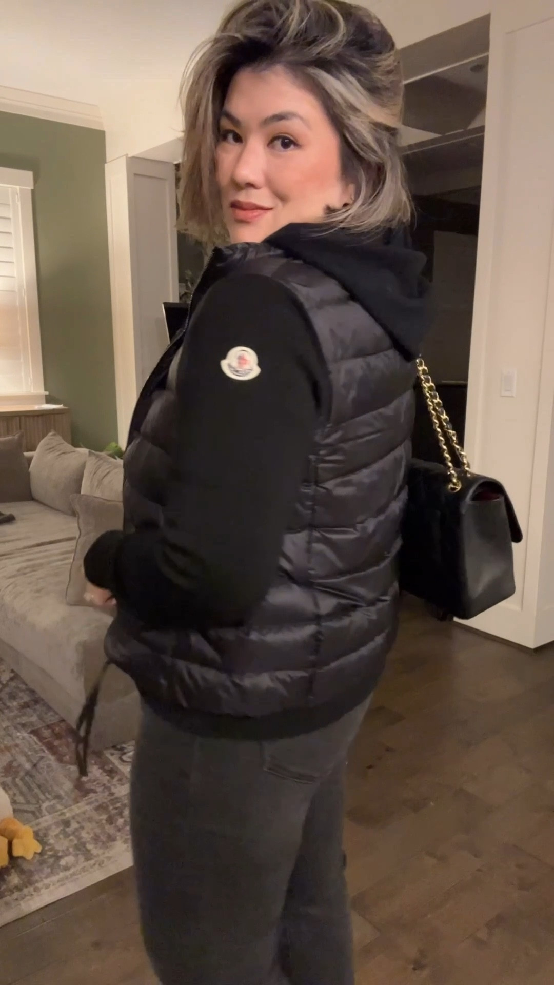 Sharing  quick outfit of the night! This jacket is an investment but it’s been in my rotation for 4+ years now and I love it more than I did the day I bought it! Linked a more affordable alternative as well. I went for a all black monochromatic look for the night and paired my black cashmere hoodie sweater with my Ally cut Pistola jeans!

#LTKootd #LTKMidsize #LTKOver40